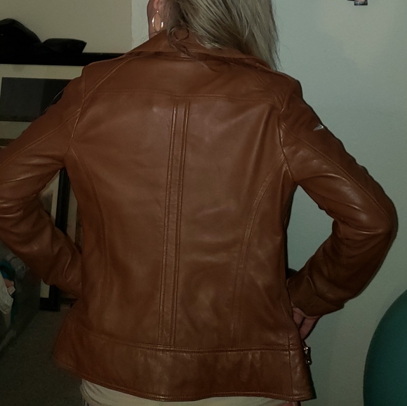 NWT Guess brown leather jacket - Picture 3 of 7